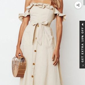 Cupshe off the shoulder Smocked Dress